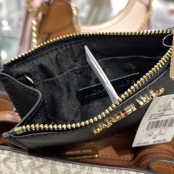 MICHAEL KORS SMALL TOP ZIP COINPOUCH WITH ID CARD CASE WALLET 
COLOR: BLACK 
NWT - Picture 16 of 16